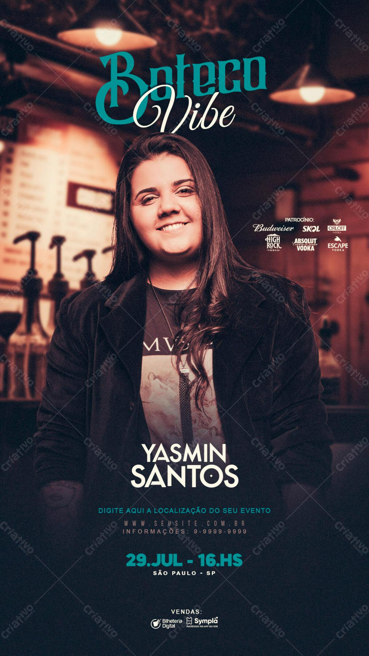 Flyer para Show Yasmin Santos PSD Editável