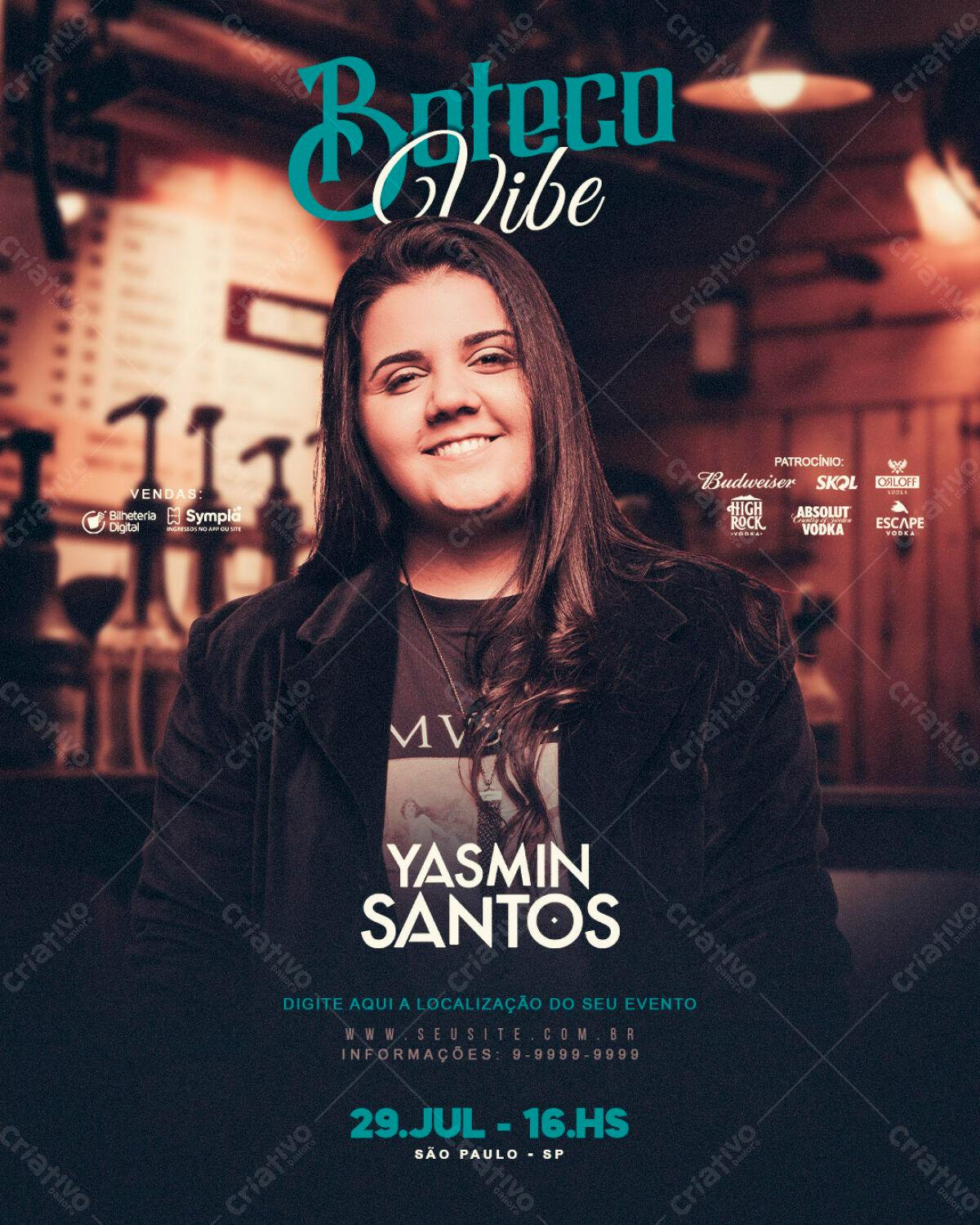 Flyer para Show Musical Yasmin Santos PSD Editável