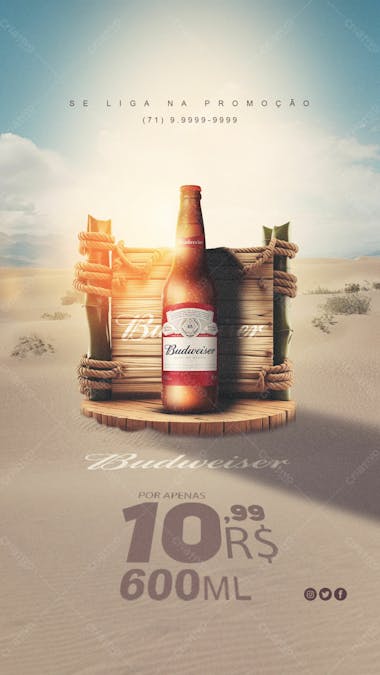 Budweiser promoção cerveja story