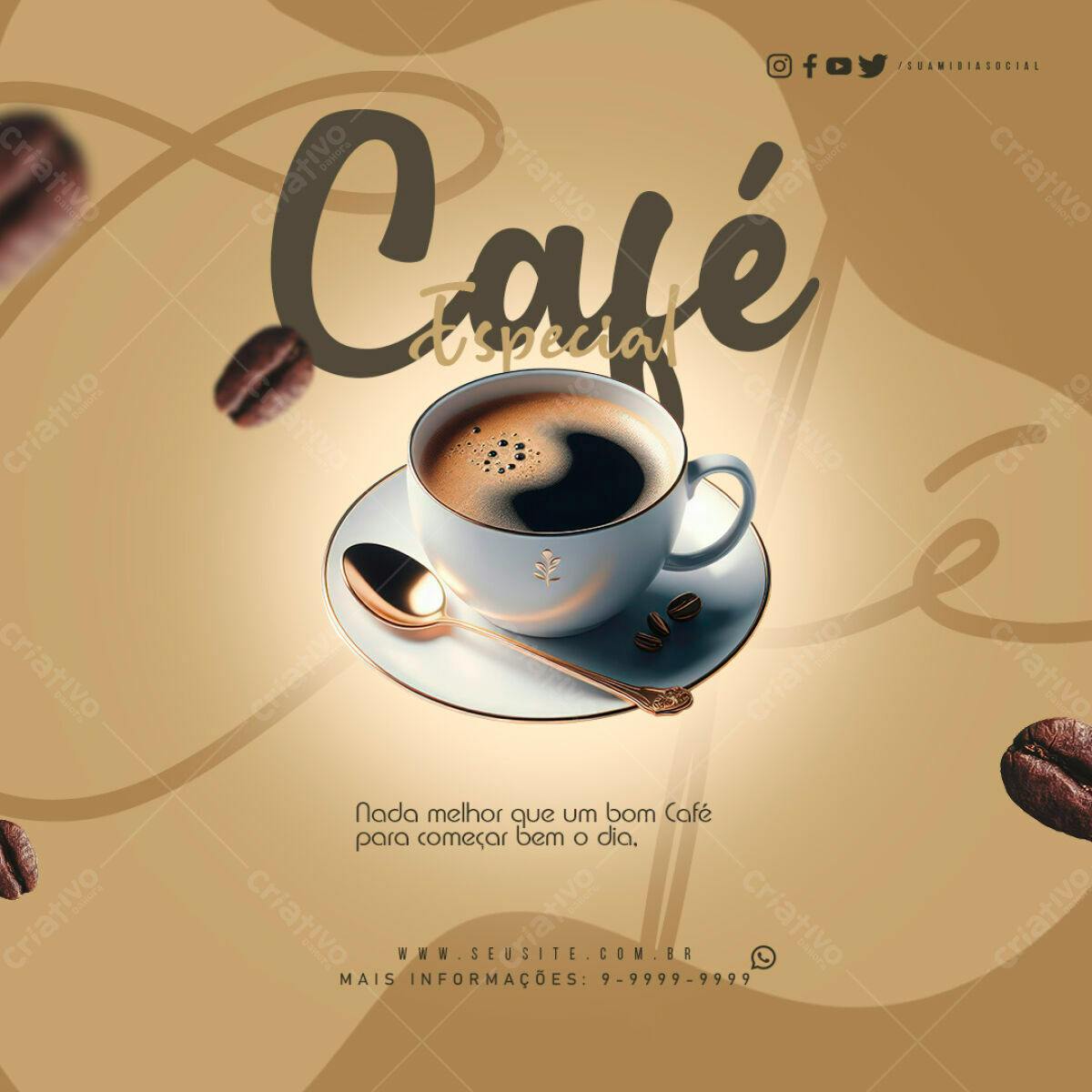 Flyer para Café Especial PSD Editável