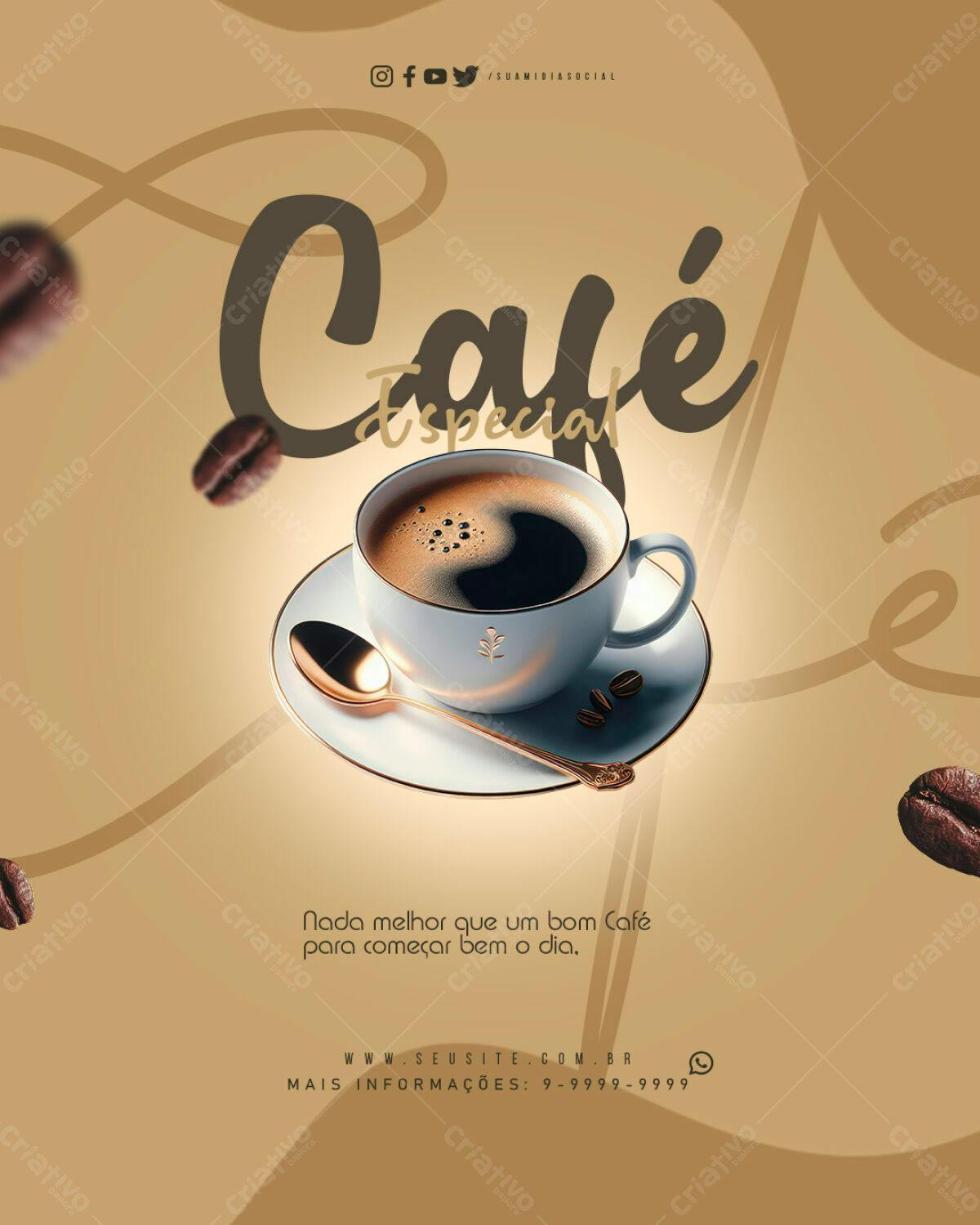 Flyer para Café Especial PSD Editável