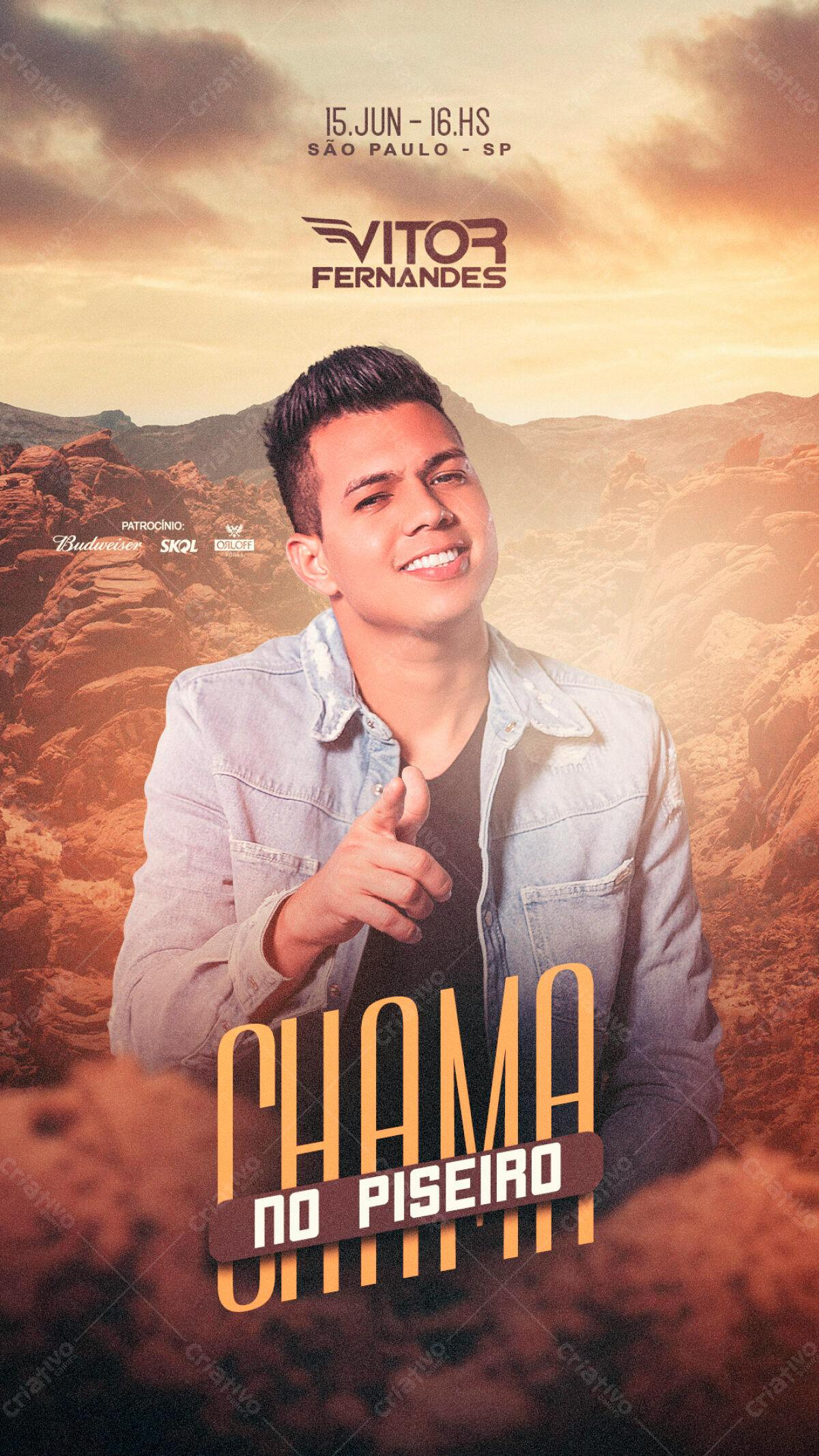 Flyer para Show Vitor Fernandes PSD Editável