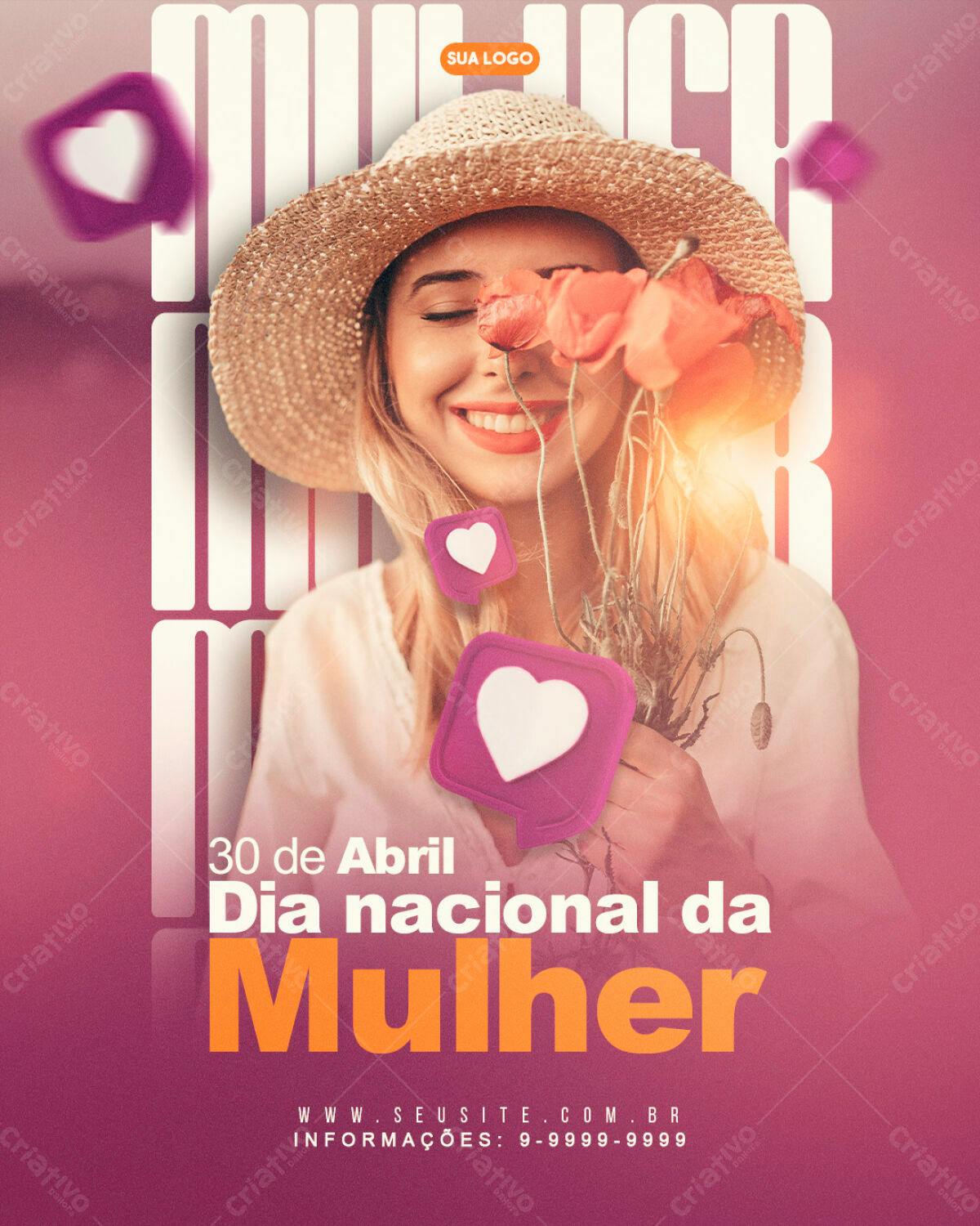 Flyer para Dia Internacional da Mulher PSD Editável