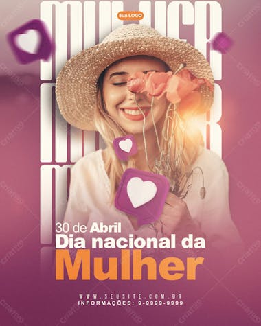 Dia nacional da mulher dia de abril feed