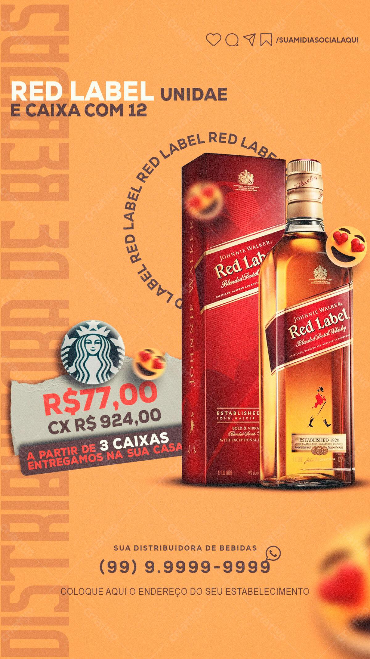 Flyer para Promoção de Johnnie Walker Red Label PSD Editável