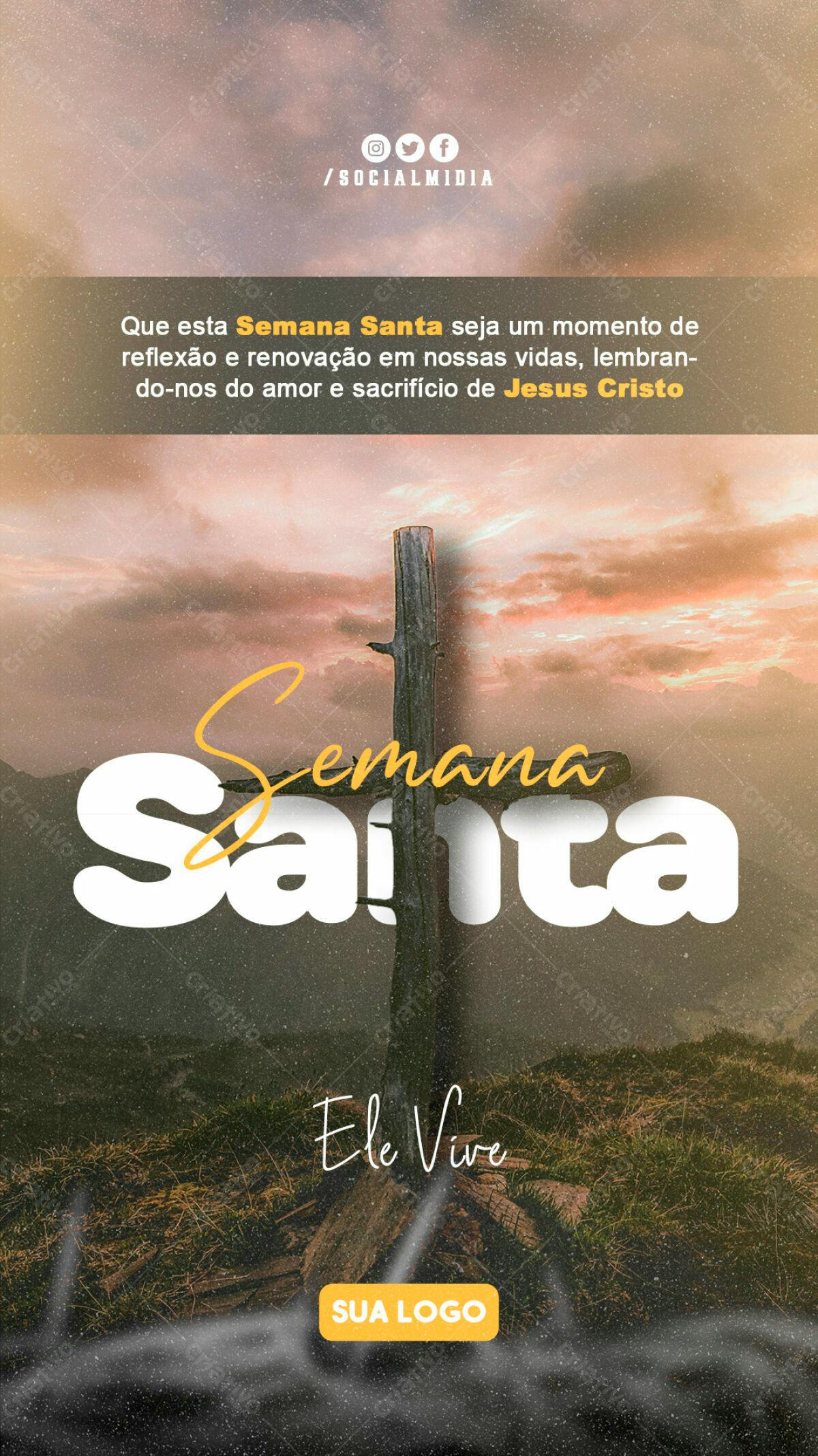 Flyer para Semana Santa PSD Editável