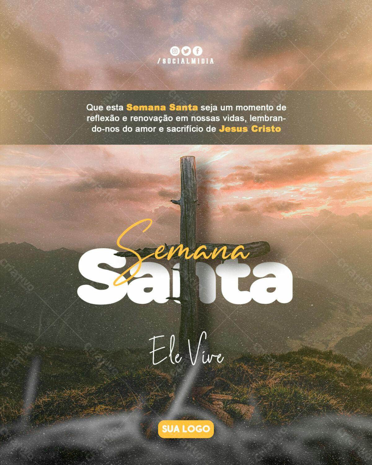 Flyer Semana Santa PSD Editável