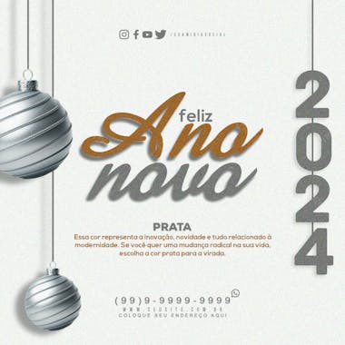 Feliz ano novo prata feed