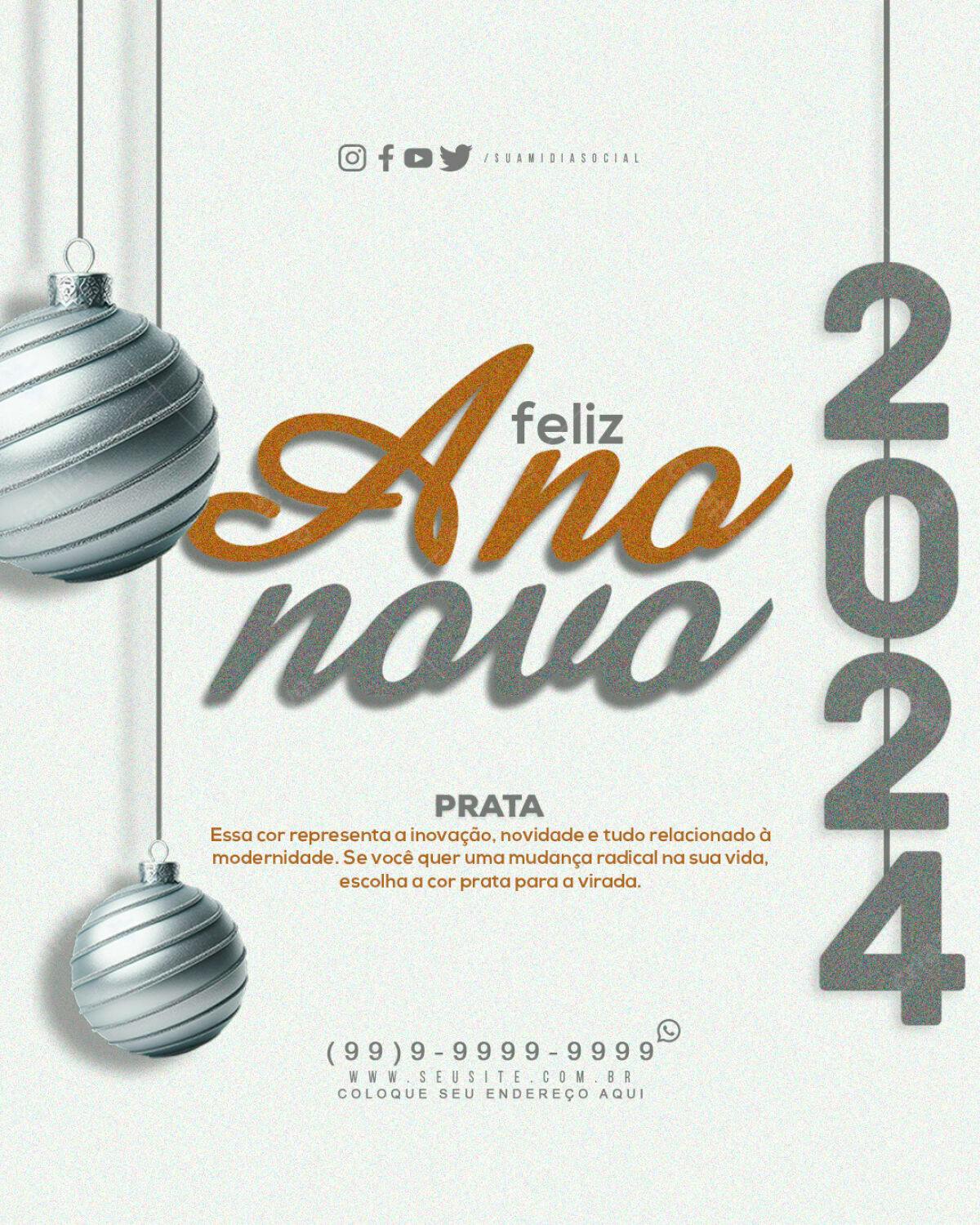Postagem Feliz Ano Novo PSD Editável