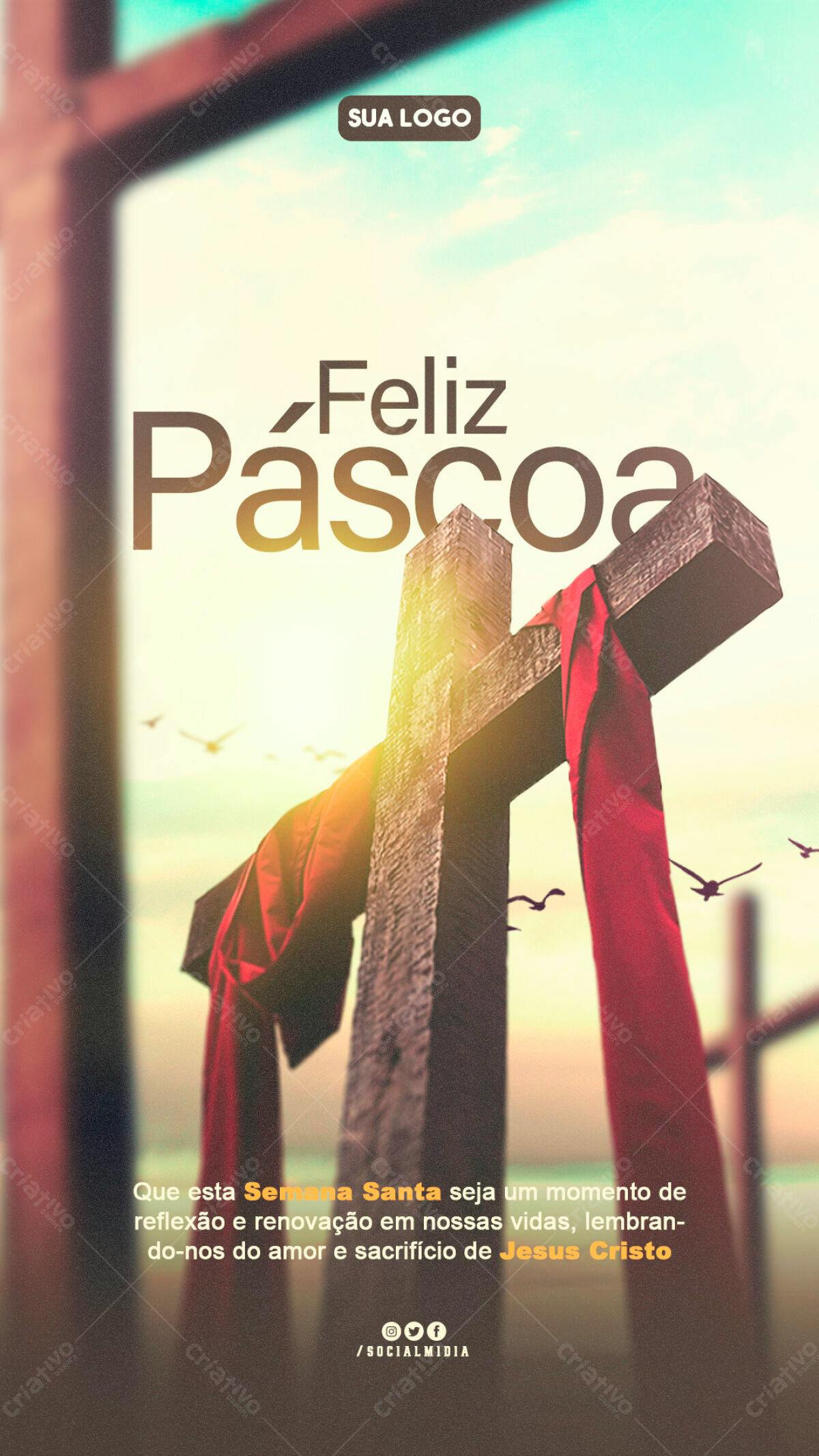 Flyer para Páscoa PSD Editável