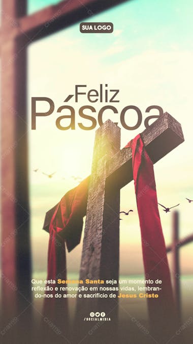 Feliz pascoa semana santa story