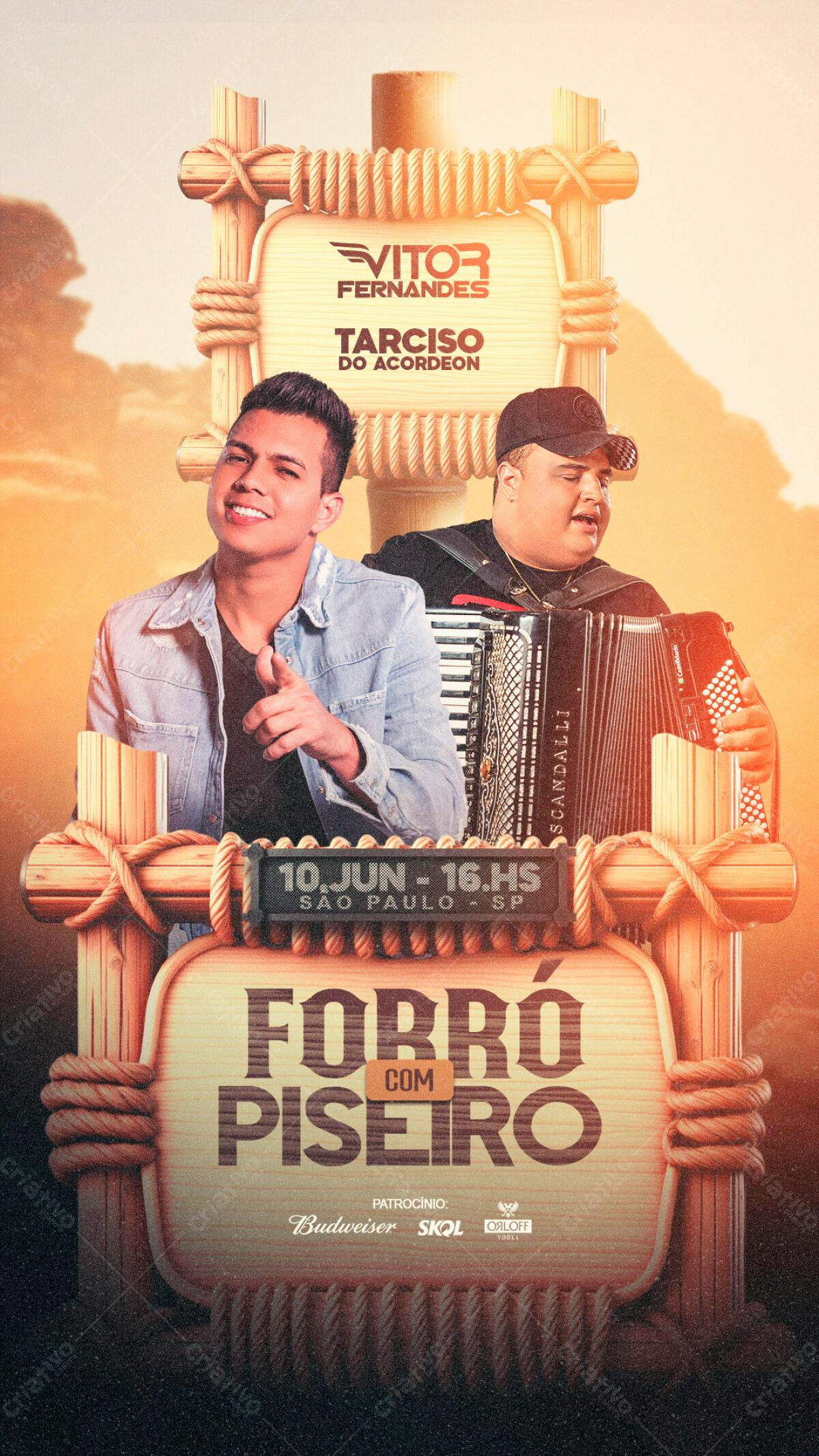 Flyer Forró com Piseiro PSD Editável