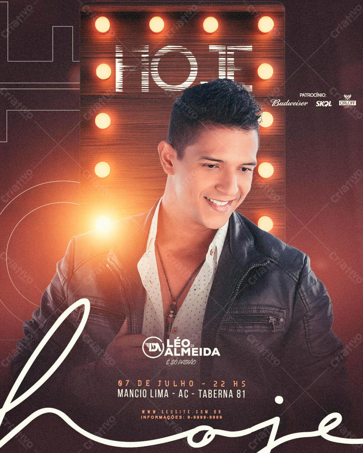 Flyer para Show de Léo Almeida PSD Editável
