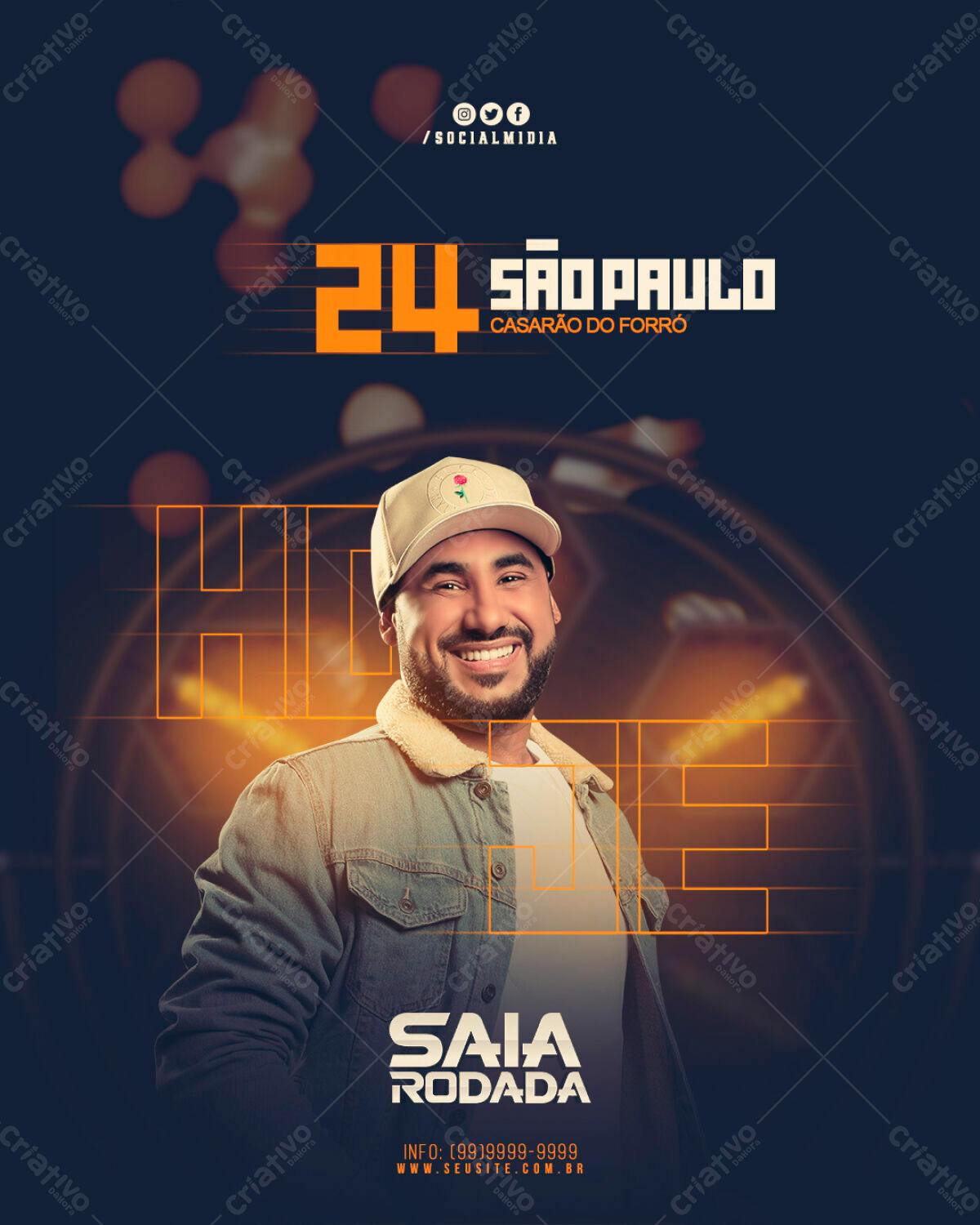 Flyer Saia Rodada em São Paulo PSD Editável