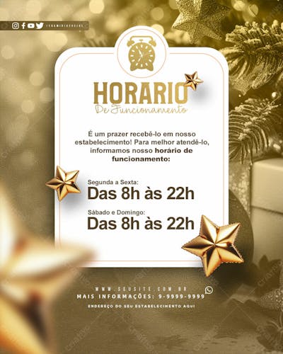 Horario De Funcionamento Feed 2
