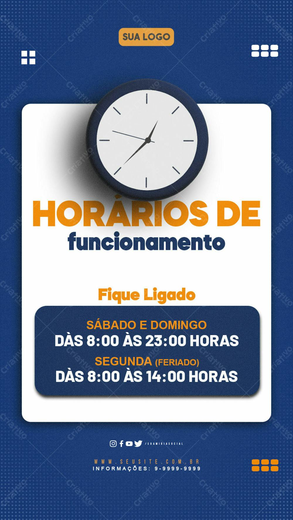 Horario De Funcionamento Template Story