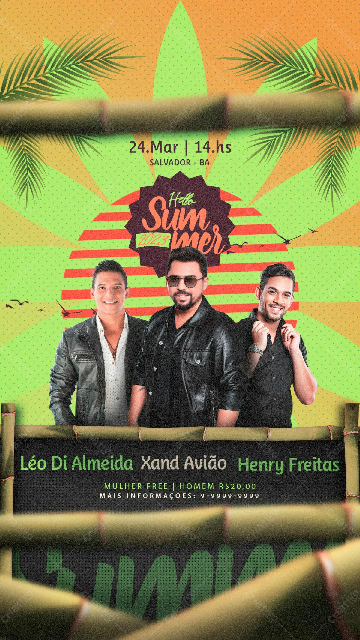 Flyer Hello Summer 2023 PSD Editável