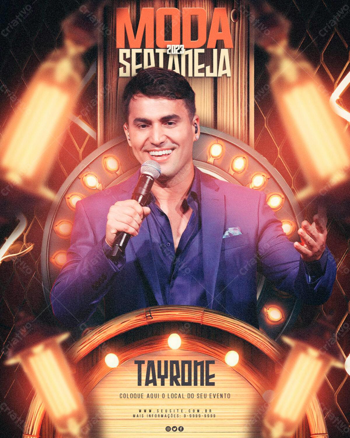 Flyer para Show de Moda Sertaneja PSD Editável