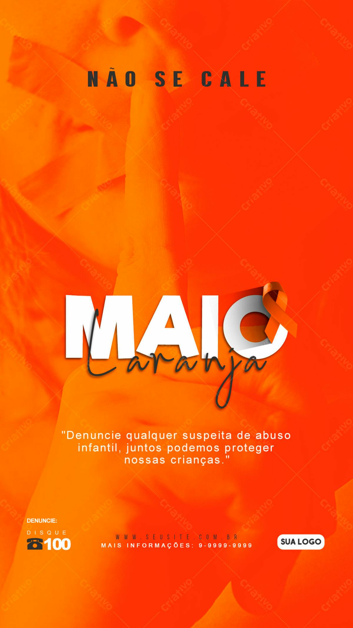 Flyer Maio Laranja PSD Editável