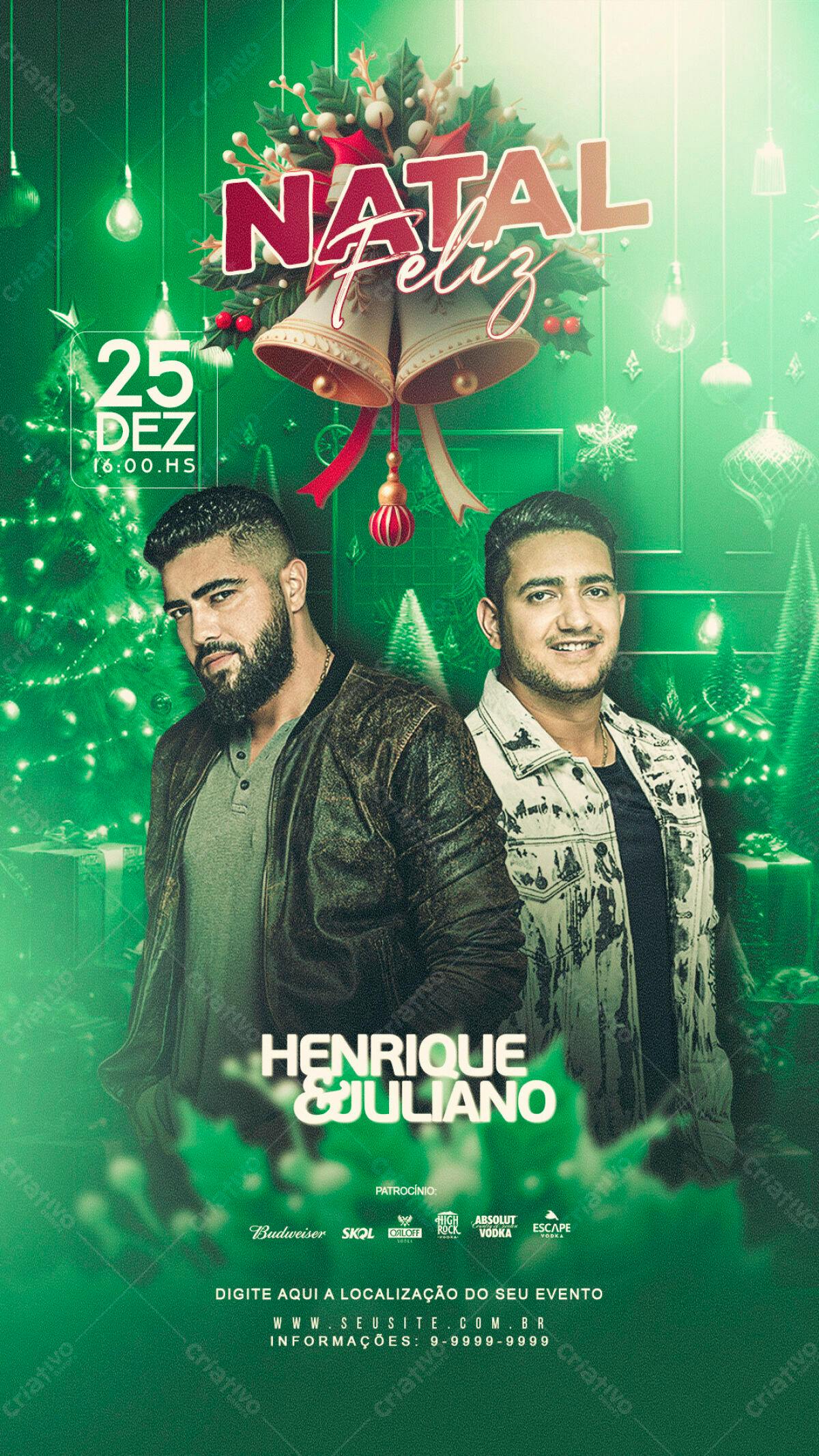 Flyer Natal Henrique e Juliano PSD Editável