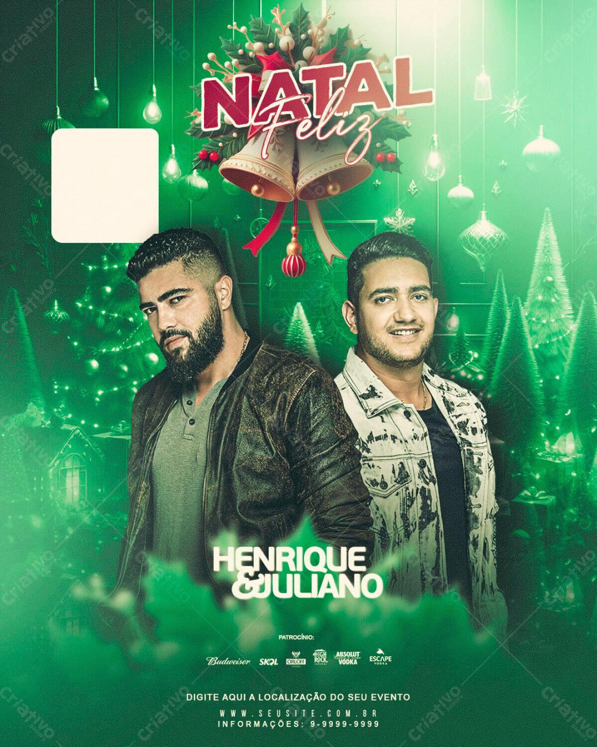 Flyer de Natal com Henrique & Juliano PSD Editável
