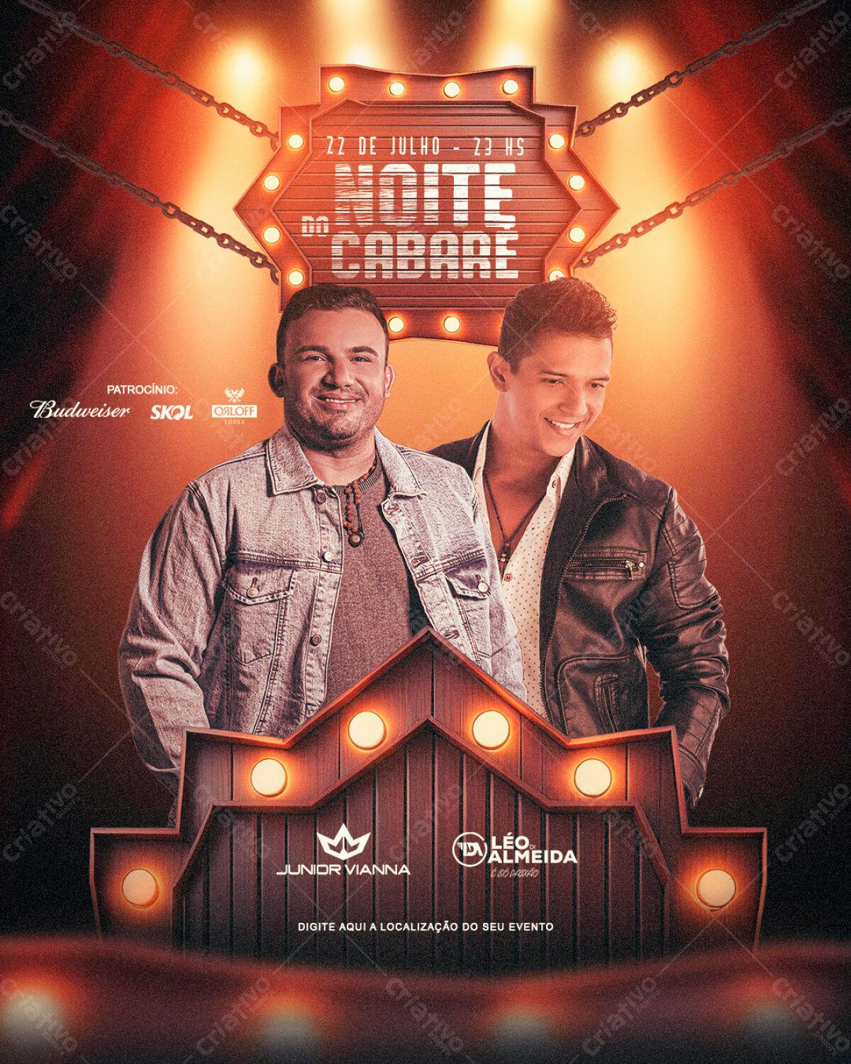 Flyer para Festa de Música Sertaneja PSD Editável