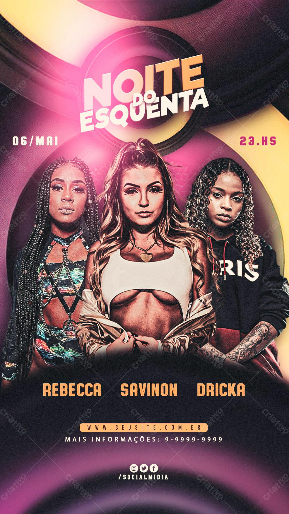 Flyer Noite do Esquenta PSD Editável