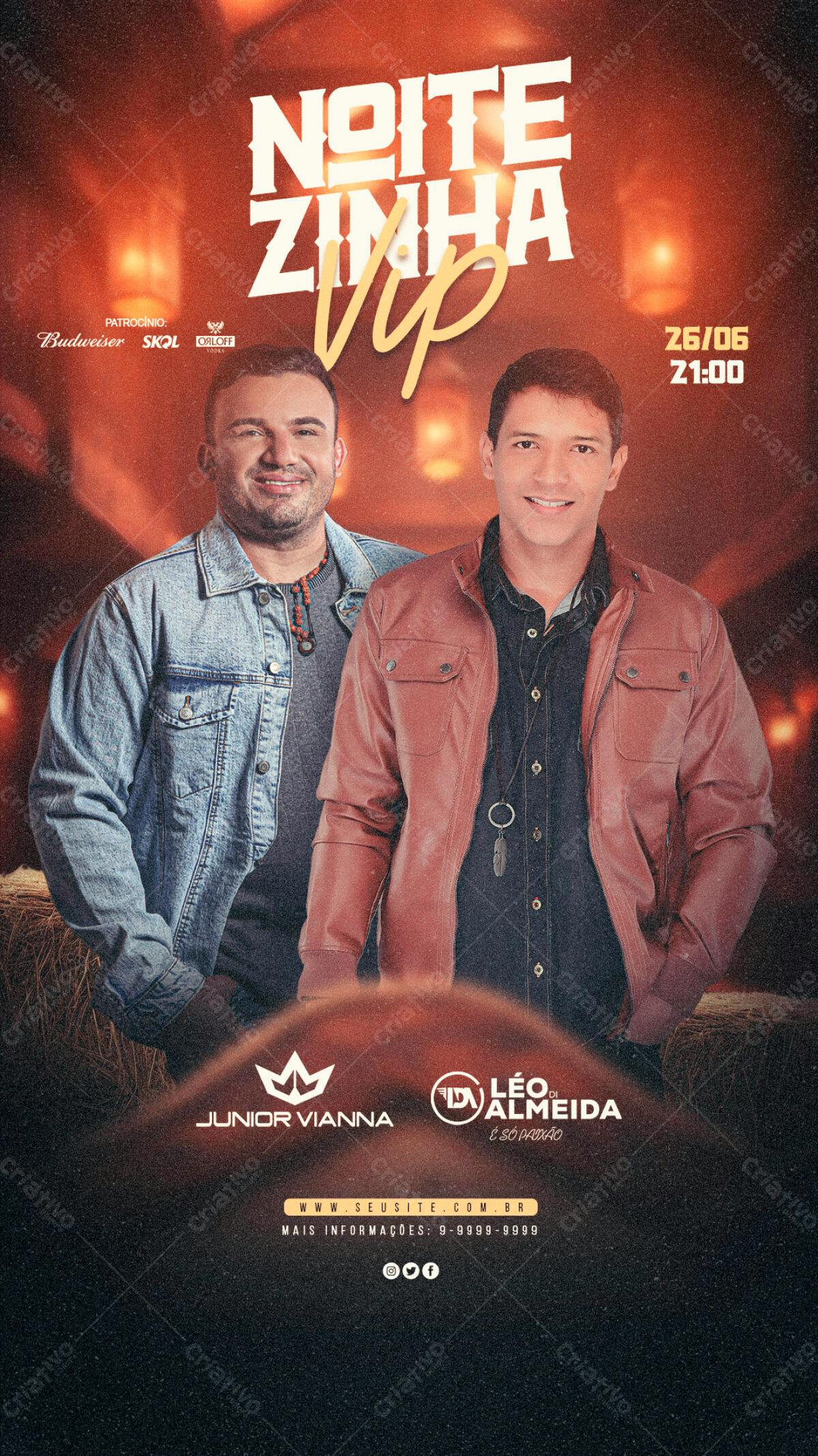 Flyer Noite Zinha VIP PSD Editável