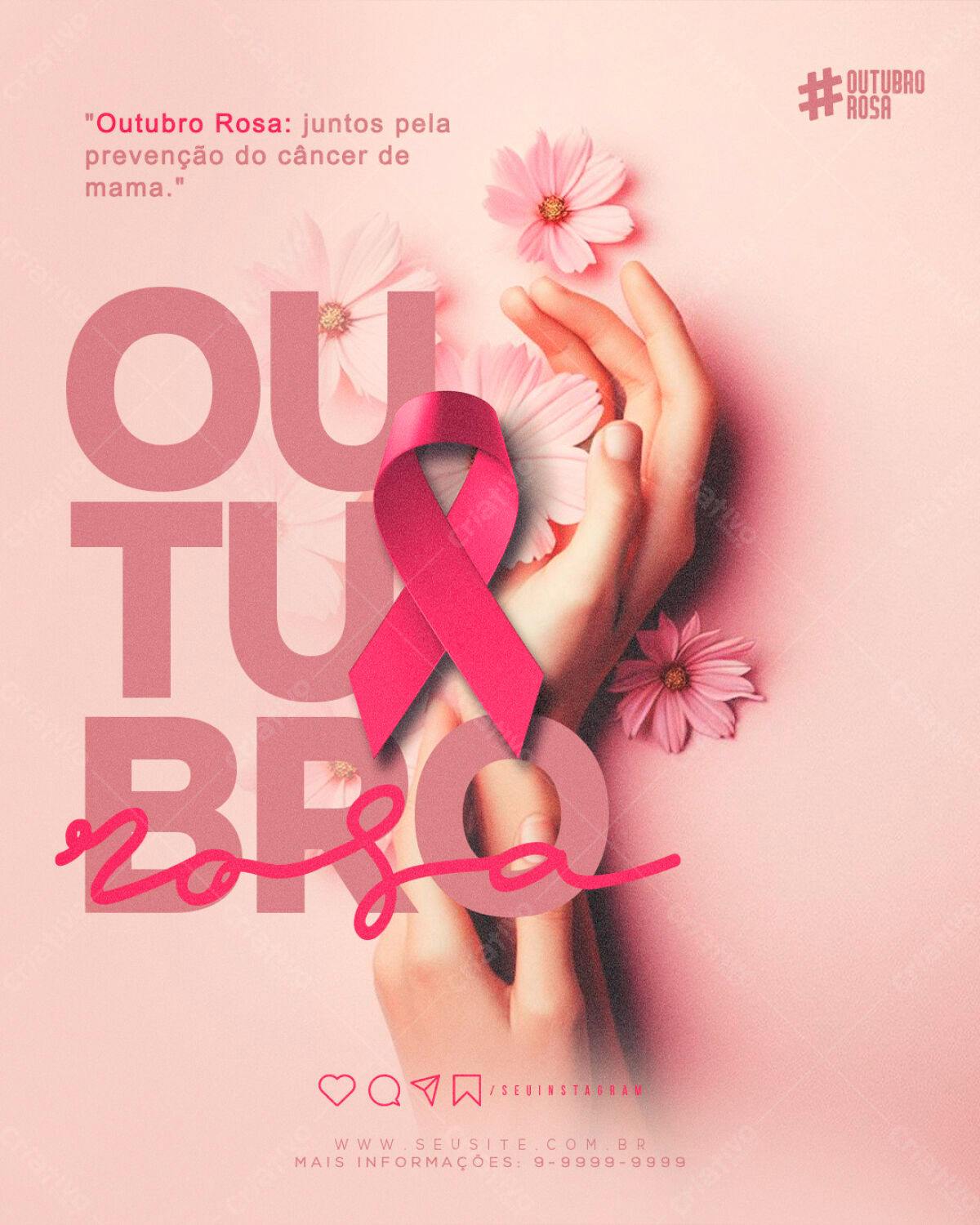 Poster Outubro Rosa PSD Editável