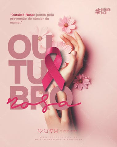 Outubro rosa social midia feed