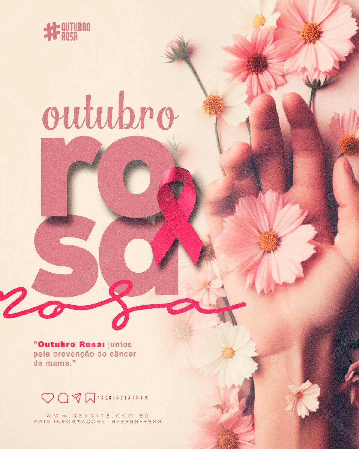 Flyer Outubro Rosa PSD Editável