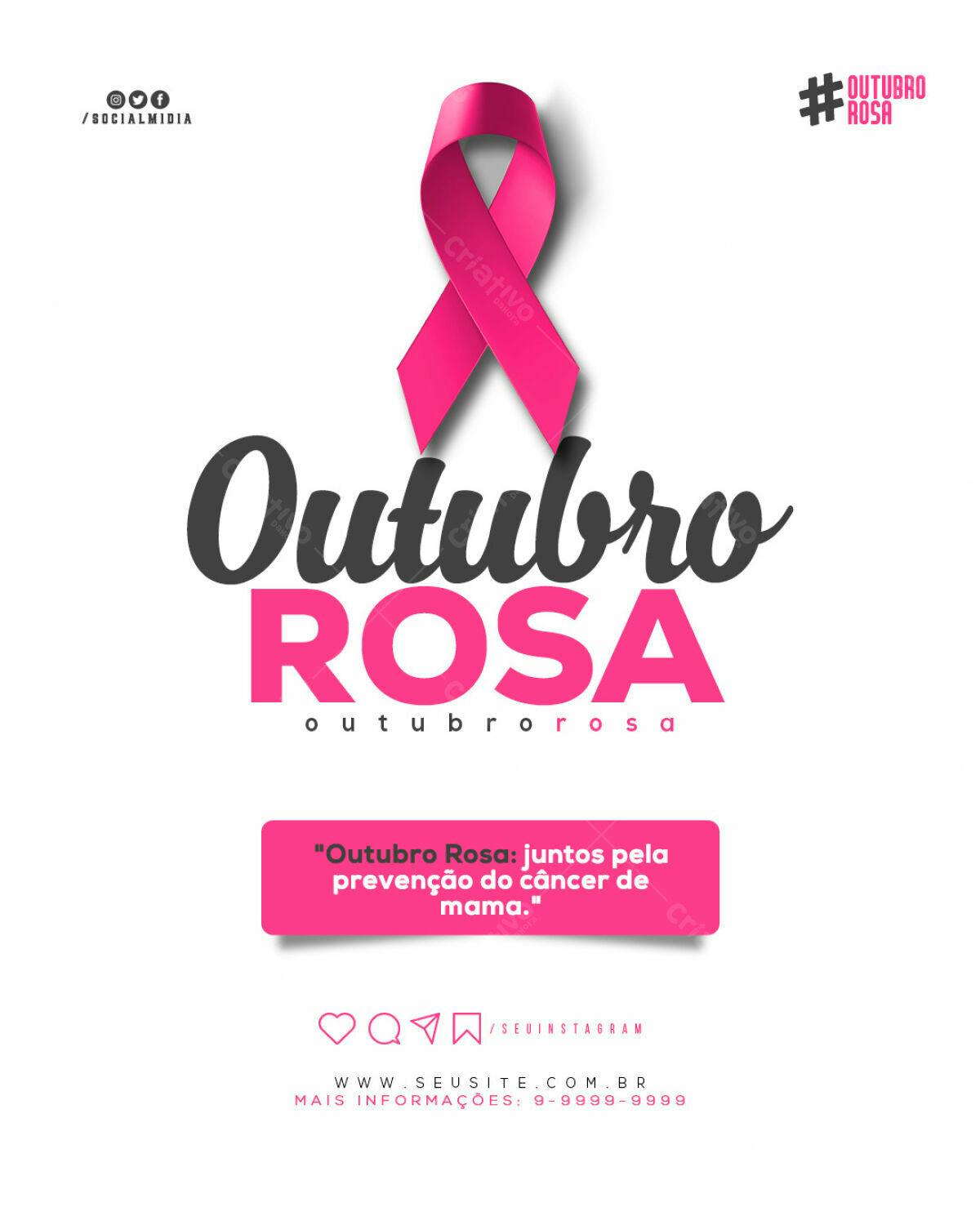 Flyer Outubro Rosa PSD Editável