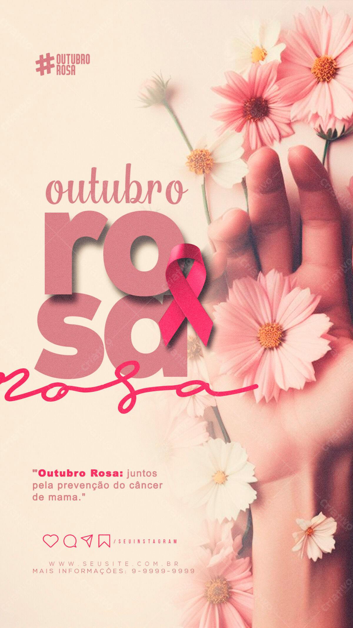 Flyer Outubro Rosa PSD Editável