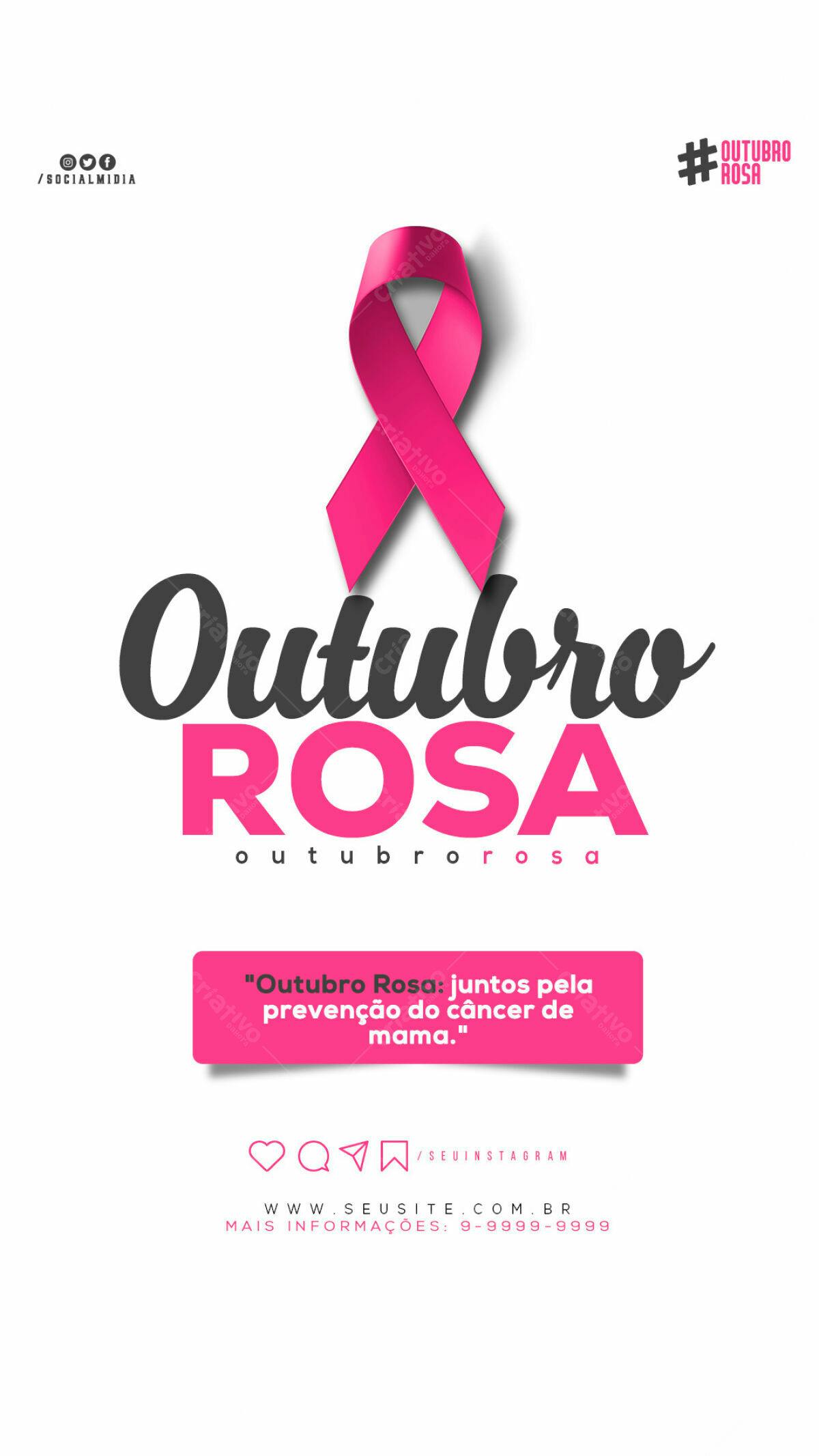 Flyer Outubro Rosa PSD Editável