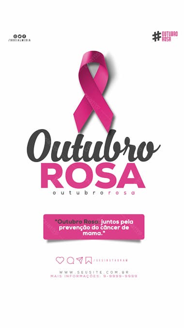 Outubro rosa social midia story