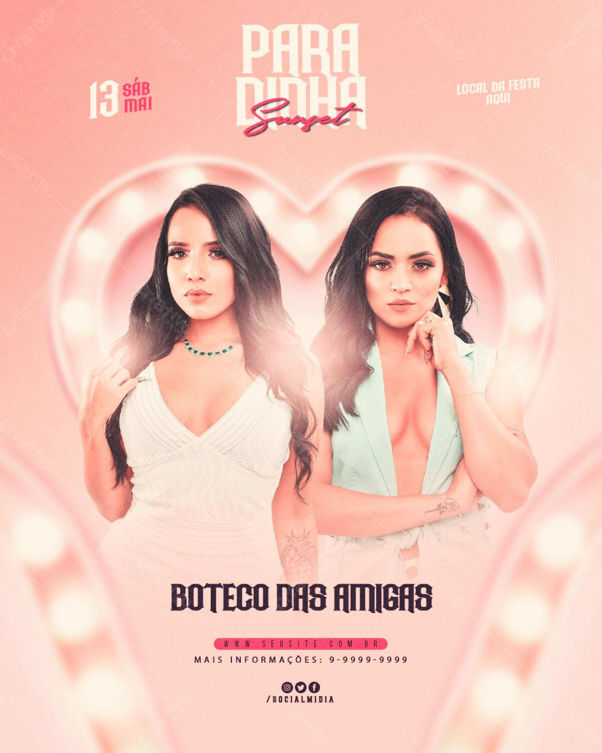 Flyer para Festa Boteco das Amigas PSD Editável