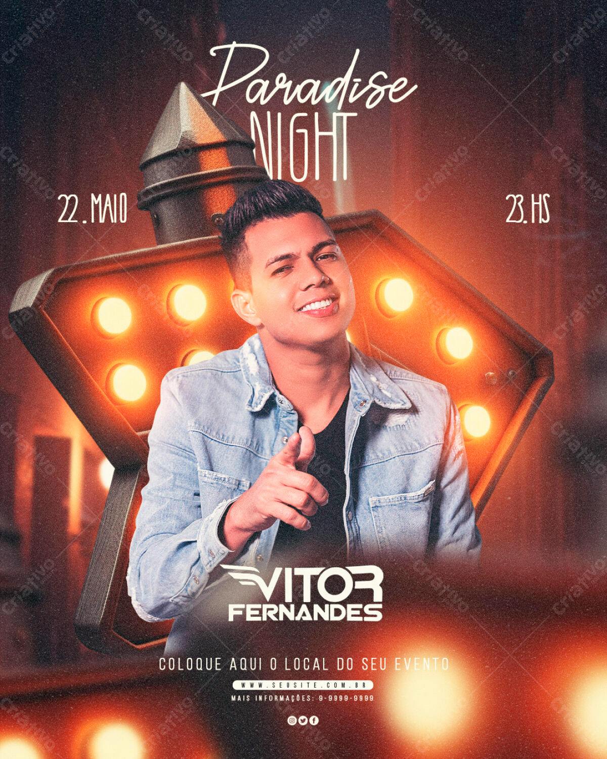 Flyer para Festa Paradise Night PSD Editável