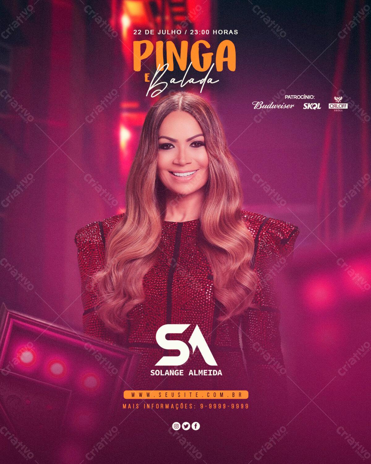 Flyer para Festa Pinga e Balada PSD Editável