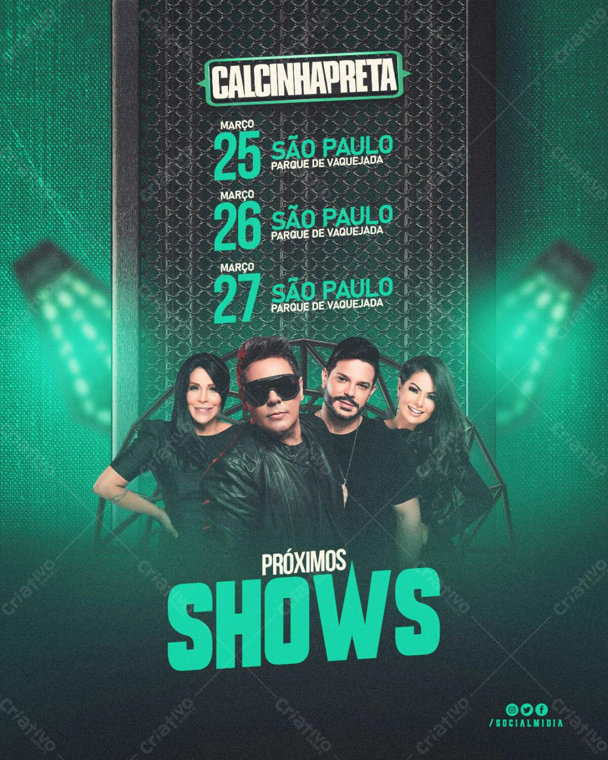 Flyer Calcinha Preta Shows em São Paulo PSD Editável