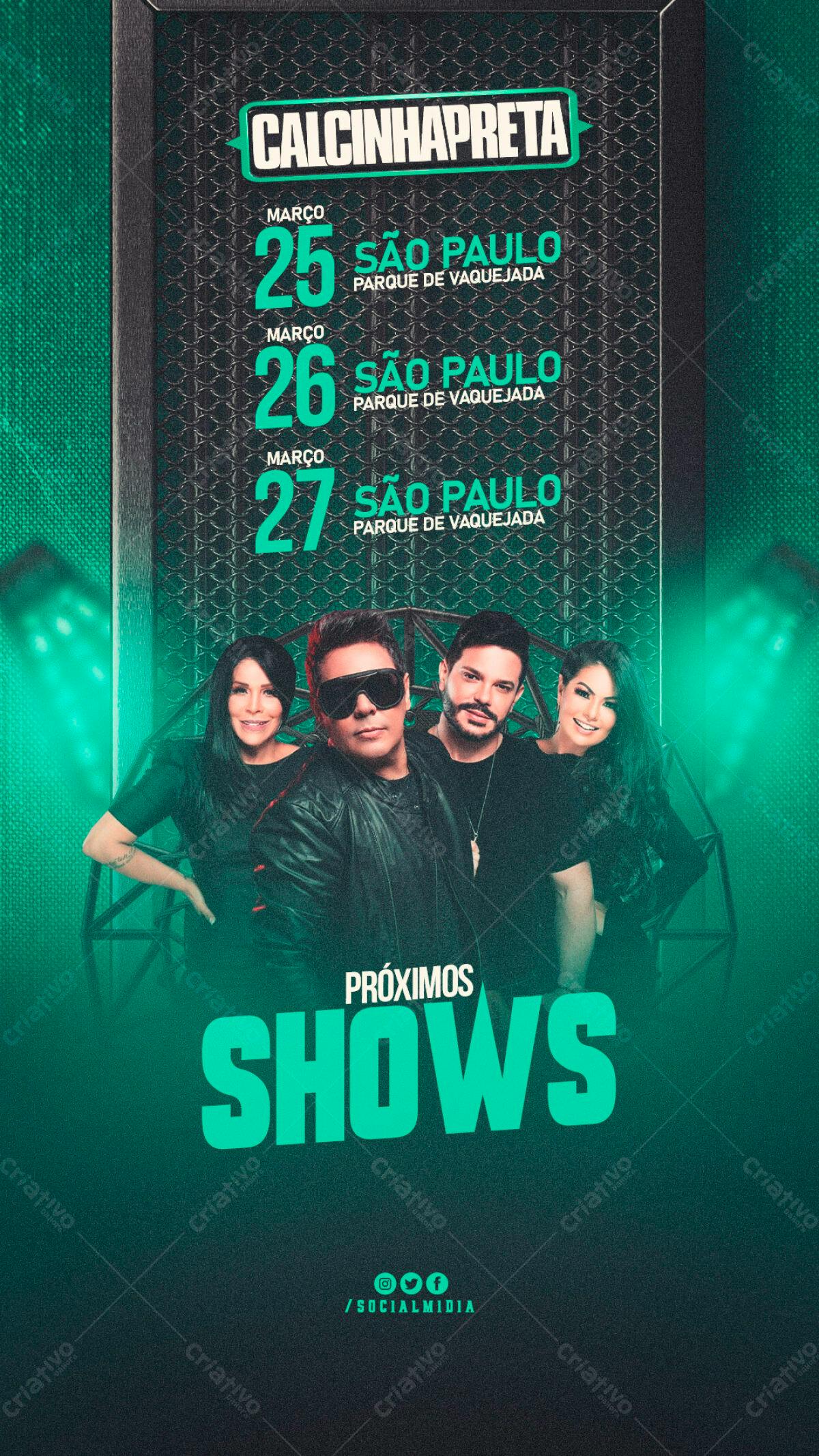 Flyer para Shows Calcinha Preta PSD Editável