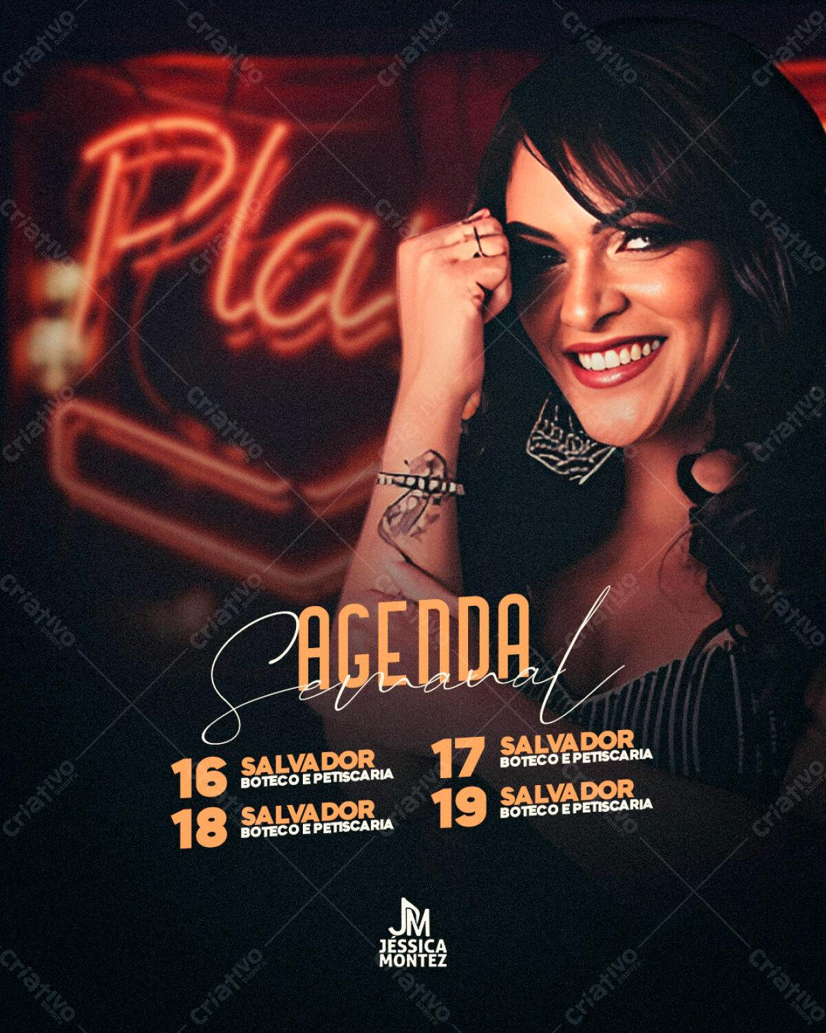 Flyer para Show da Jessica Montez PSD Editável