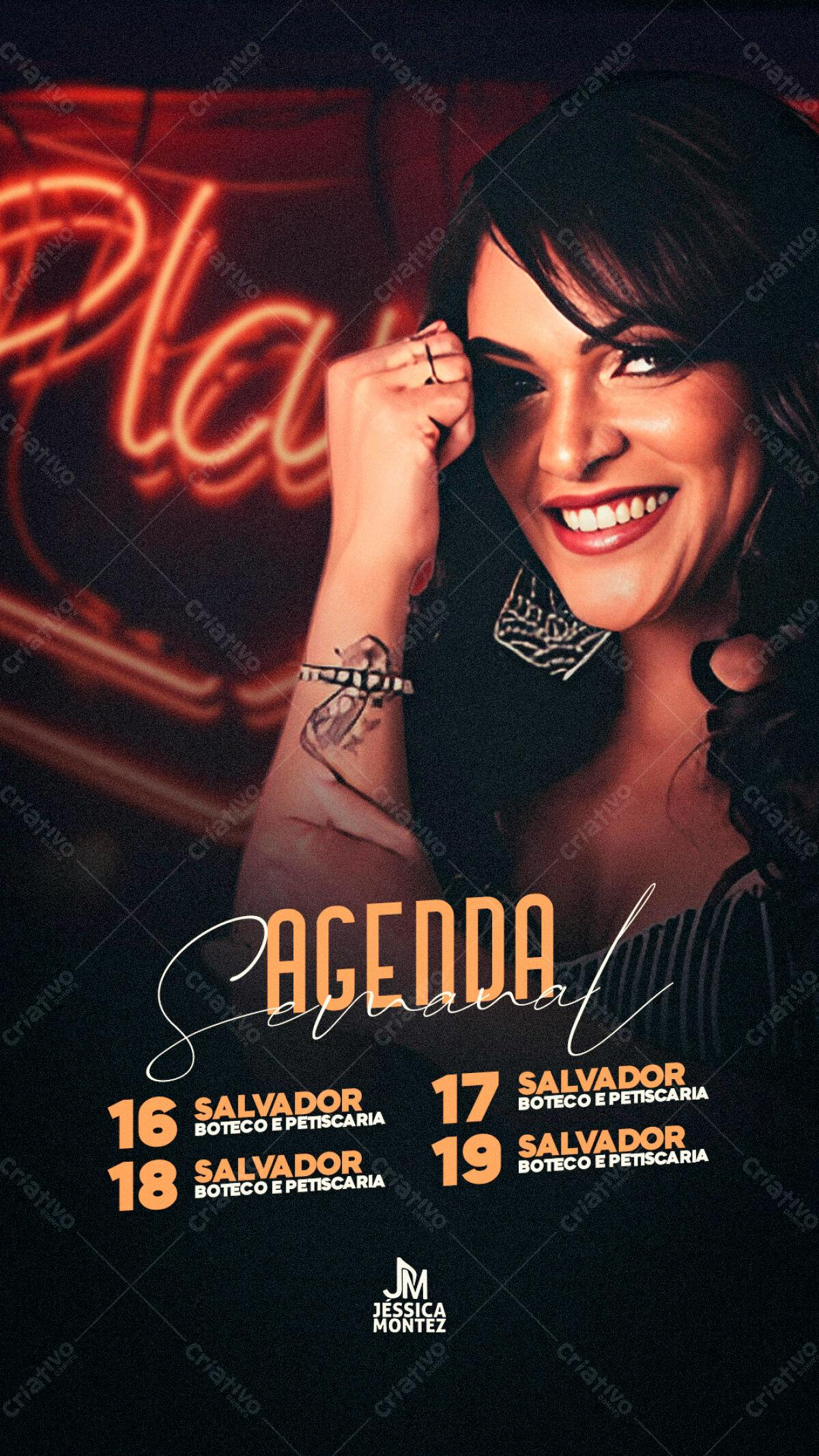 Flyer para Shows da Jessica Montez PSD Editável
