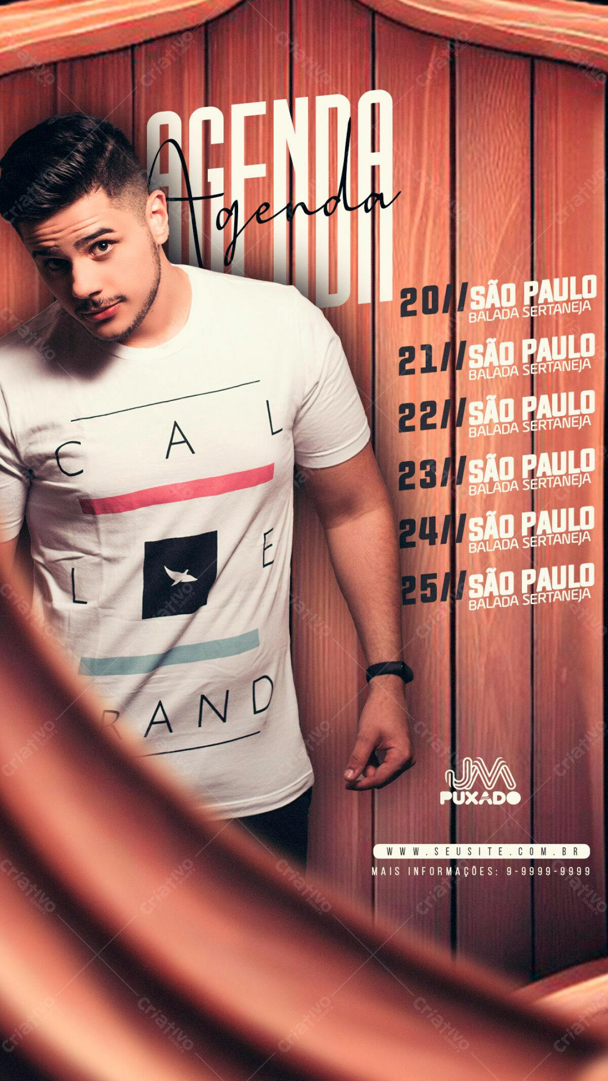 Flyer para Balada Sertaneja em São Paulo PSD Editável