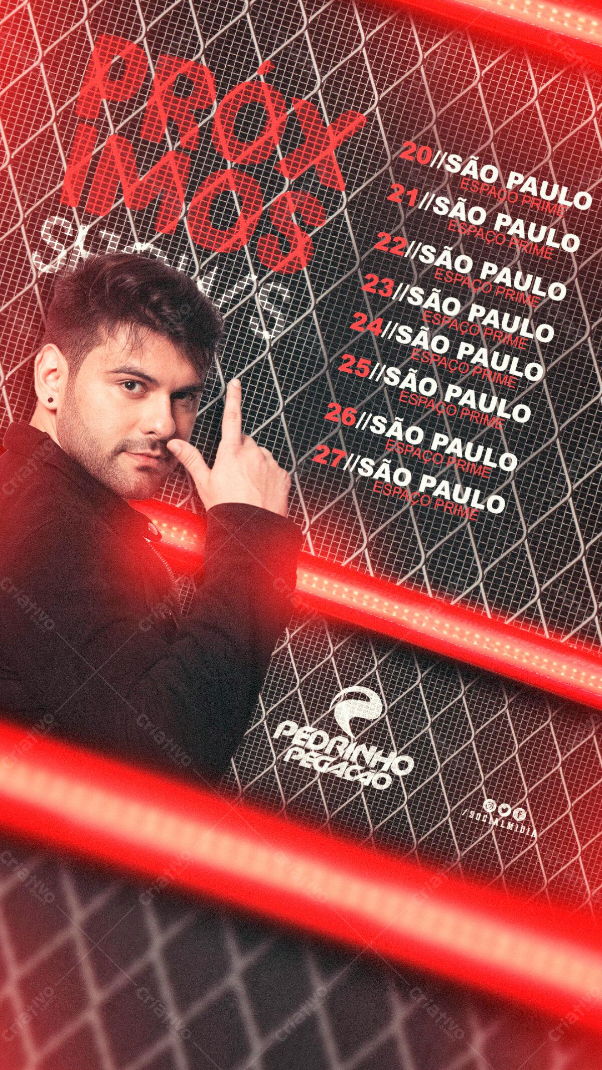 Flyer para Show Pedrinho Pegação PSD Editável