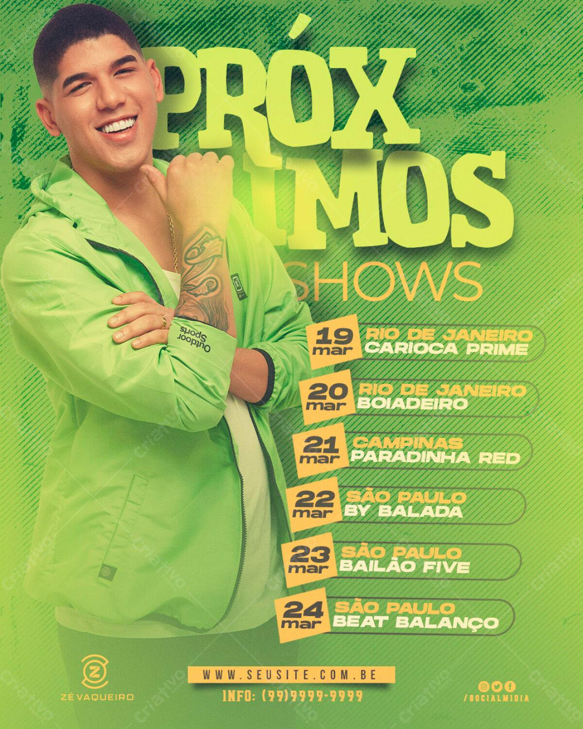 Flyer para Shows Zé Vaqueiro PSD Editável