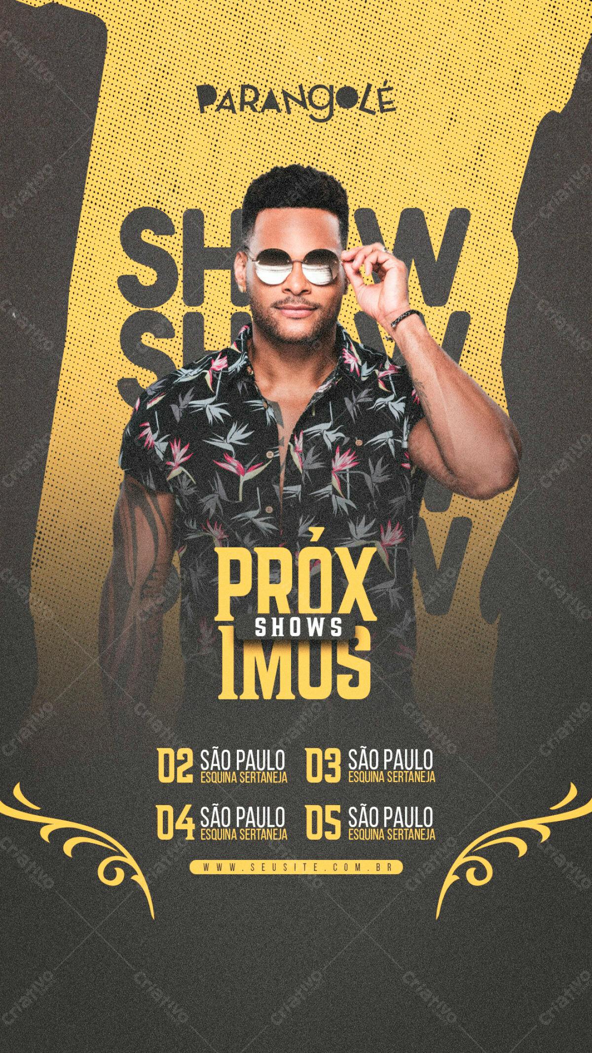 Flyer Show Parangolé em São Paulo PSD Editável