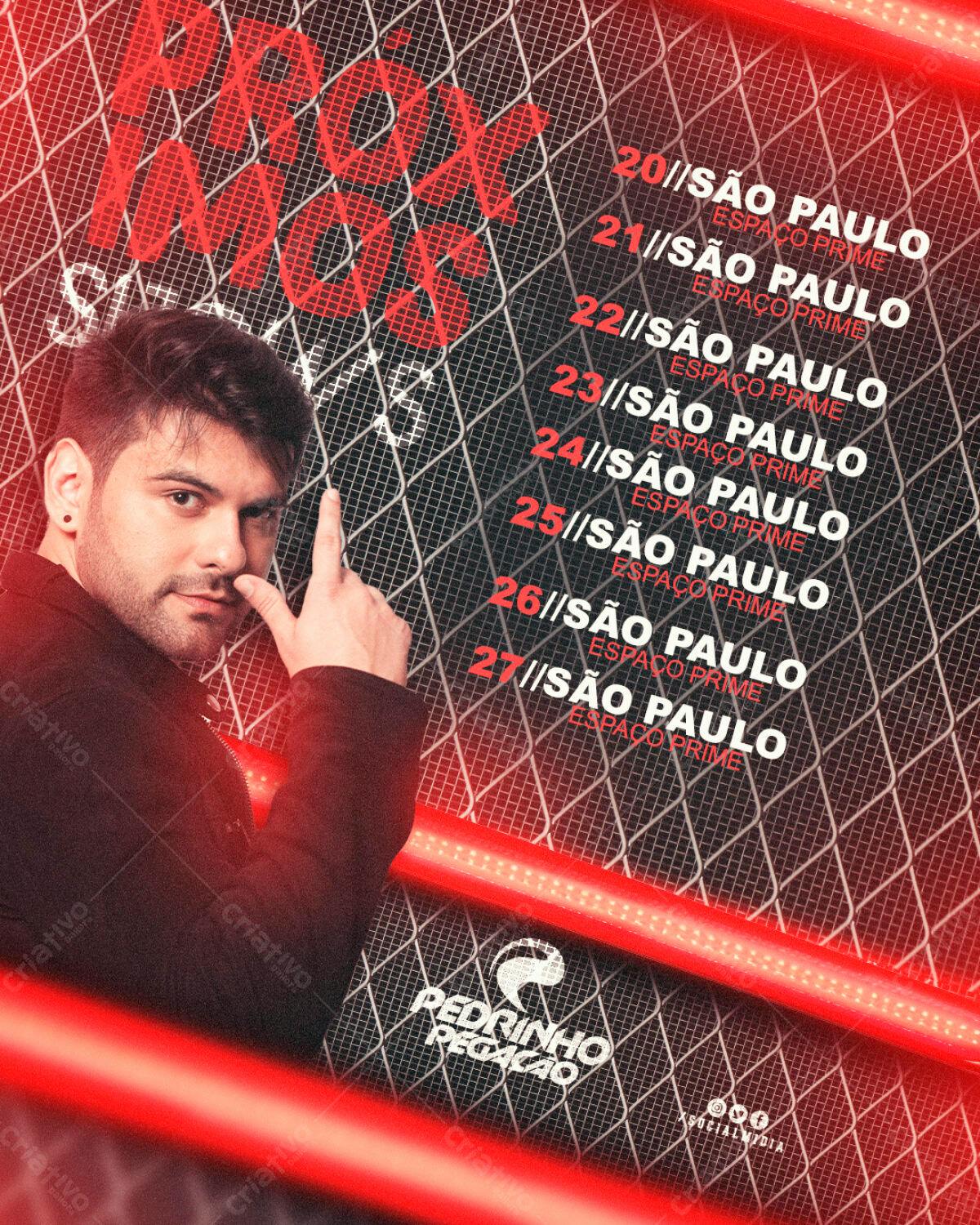 Flyer para Show do Pedrinho Pegação PSD Editável