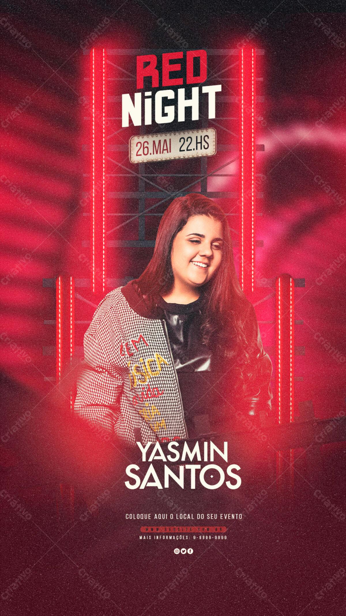 Flyer para Show da Yasmin Santos PSD Editável
