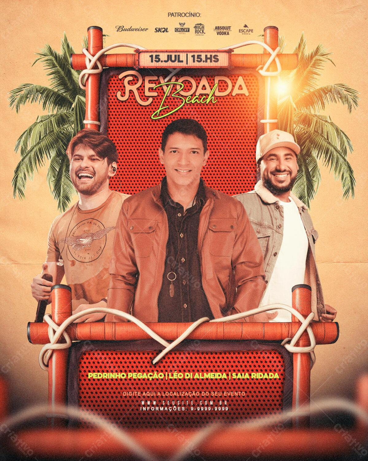 Flyer para Evento Revoada Beach PSD Editável