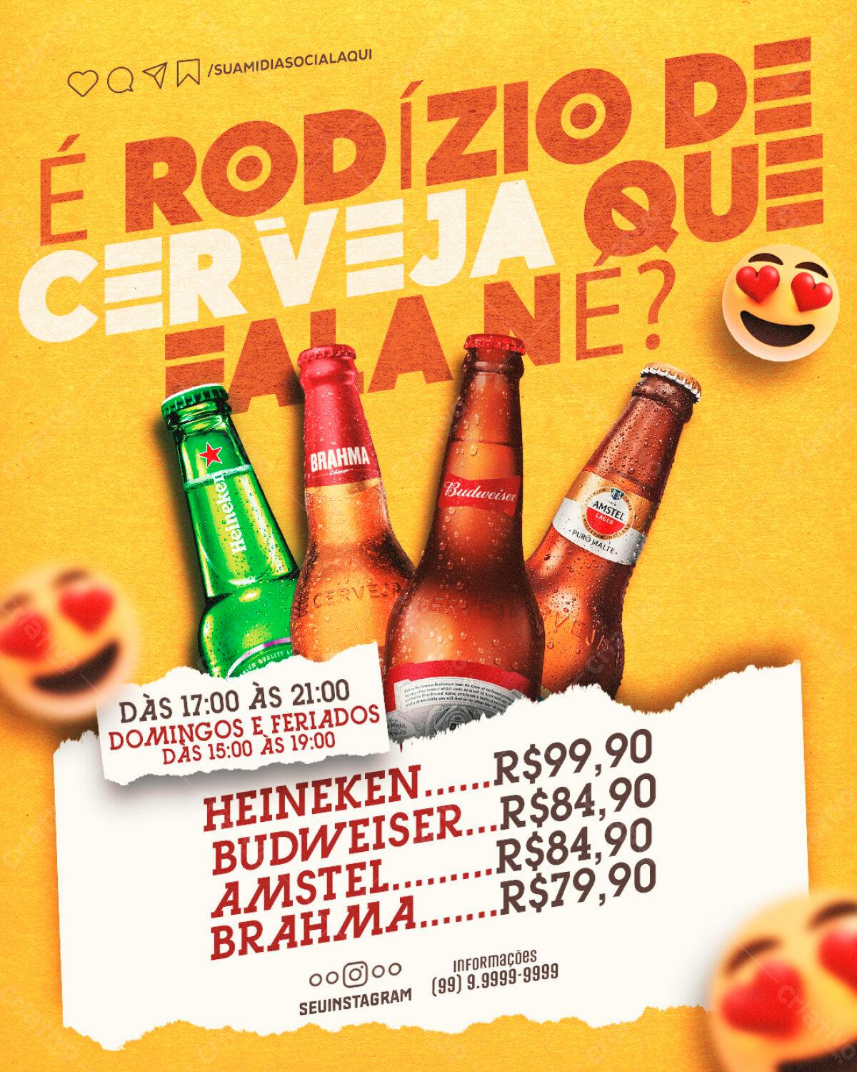 Flyer Rodízio de Cerveja PSD Editável